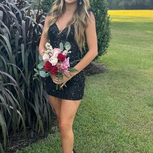 Elegant Black Sequin Dress